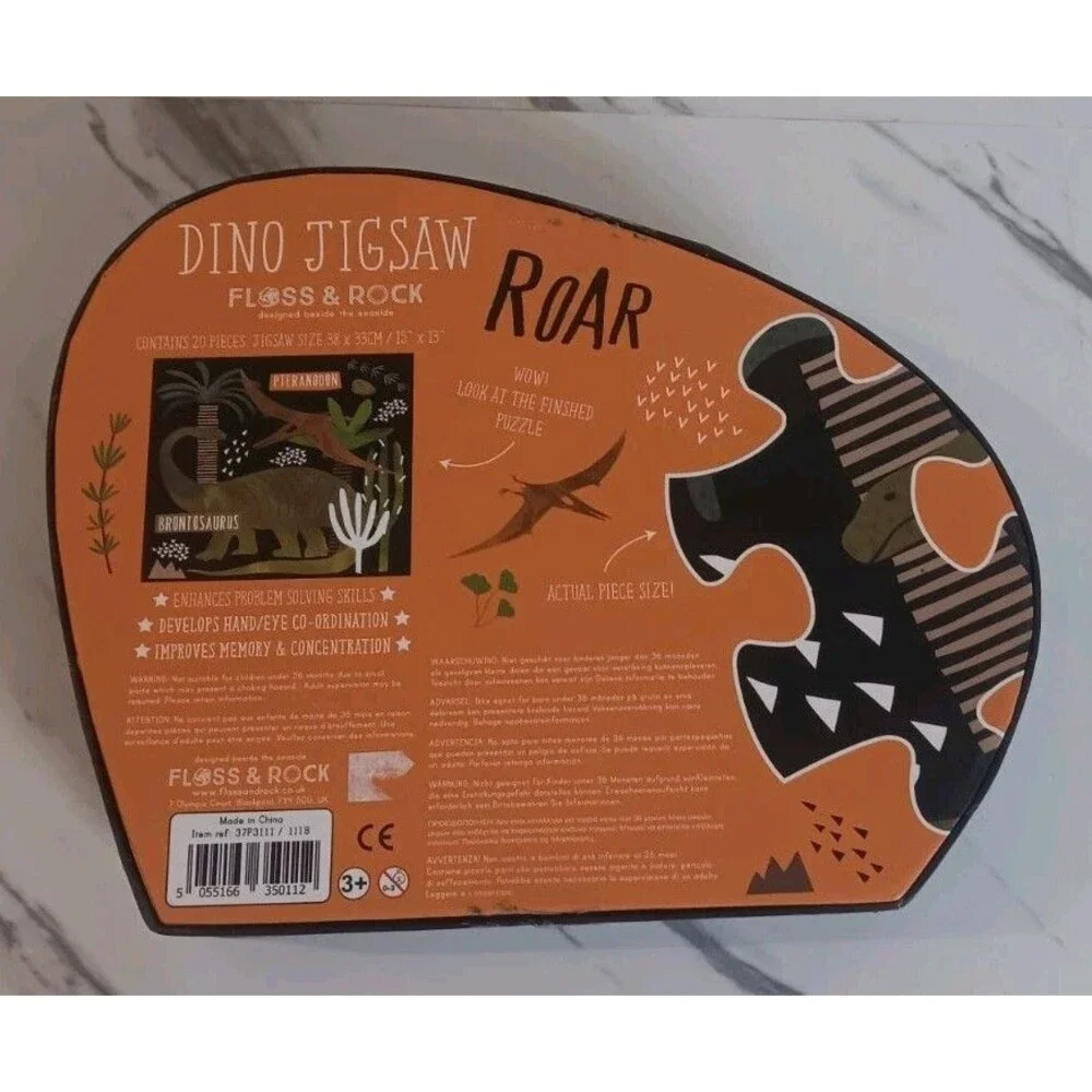 Floss & Rock 20 Piece Puzzle Dino Jigsaw Brontosaurus Dinosaur
